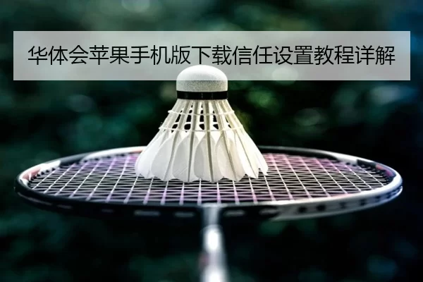 华体会苹果手机版下载信任设置教程详解